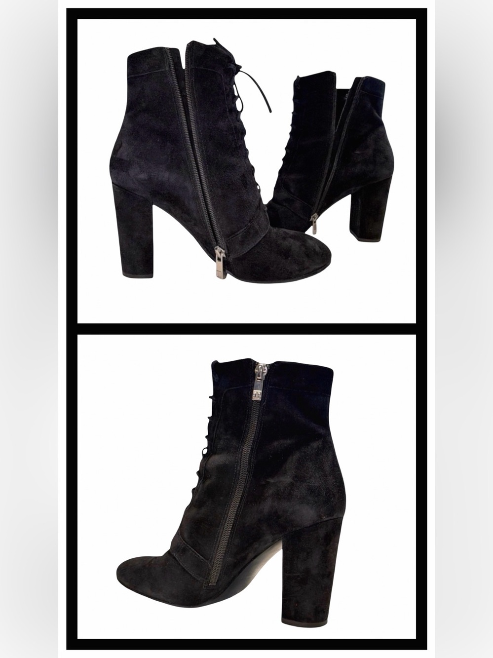 Ivanka Trump Black Suede Lace-Up
Ankle Boots | Women's Size 9.5M
